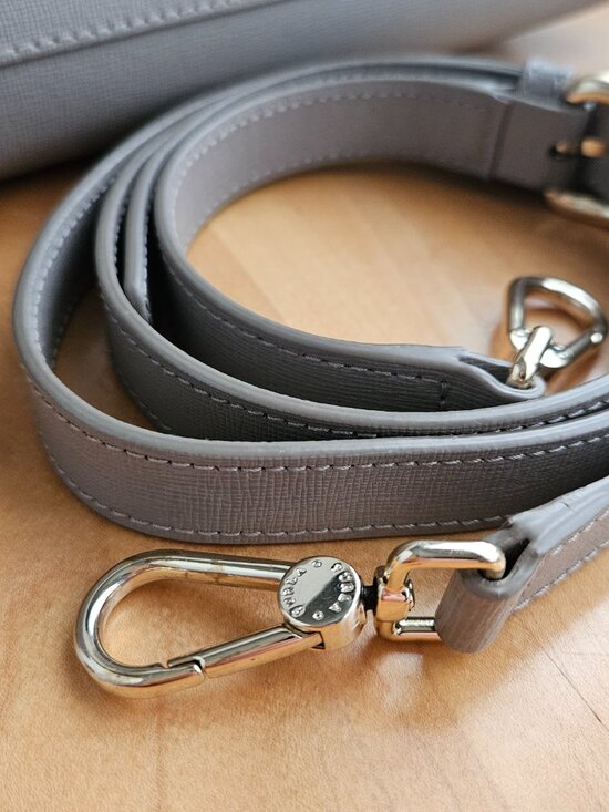 Furla structured grey taupe Satchel with removable strap - Picture 6 of 14